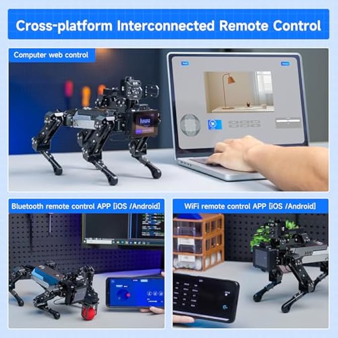 rayihni AI EMBODIED INTELLIGENT ROBOT DOG, 15DOF, PROGRAMMING EDUCATION AI ROBOTERHUND WITH ROBOTIC ARMS, THINKING ROBOTER HUND, APP CONTROLLED VISUAL RECOGNITION ROBOT PET - Image 3